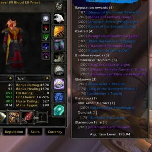 Chromiecraft Blood Elf priest for sale account